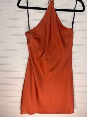 Forever21 Women’s Orange Rust Halter Slip Dress, Size L, NWT